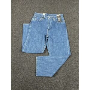 New Levis Premium 568 Loose Straight Jeans Mens 31x30 Cotton Linen Blend Cowboy